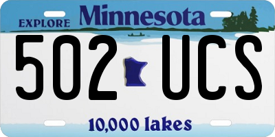 MN license plate 502UCS