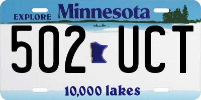 MN license plate 502UCT