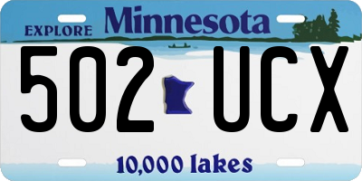 MN license plate 502UCX