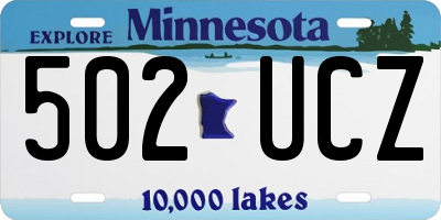 MN license plate 502UCZ