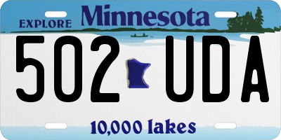 MN license plate 502UDA