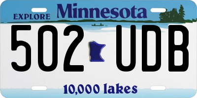 MN license plate 502UDB