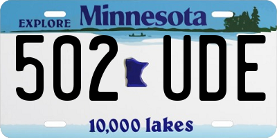 MN license plate 502UDE