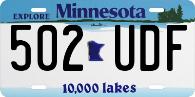 MN license plate 502UDF