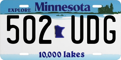 MN license plate 502UDG