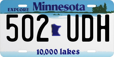 MN license plate 502UDH