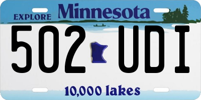 MN license plate 502UDI