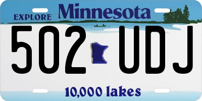 MN license plate 502UDJ