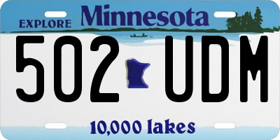 MN license plate 502UDM