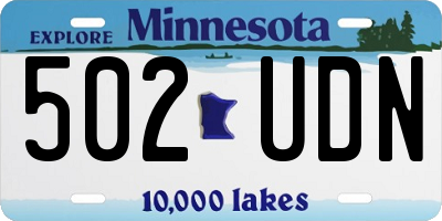MN license plate 502UDN