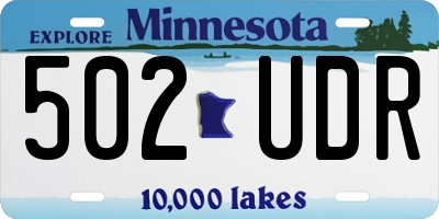 MN license plate 502UDR