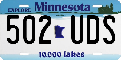 MN license plate 502UDS