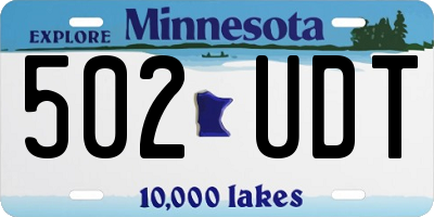 MN license plate 502UDT