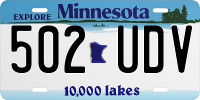 MN license plate 502UDV