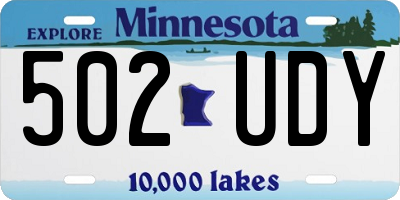MN license plate 502UDY