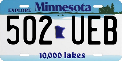 MN license plate 502UEB