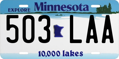 MN license plate 503LAA