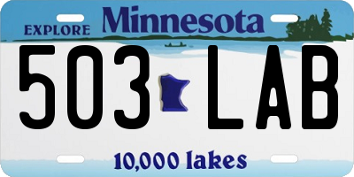 MN license plate 503LAB