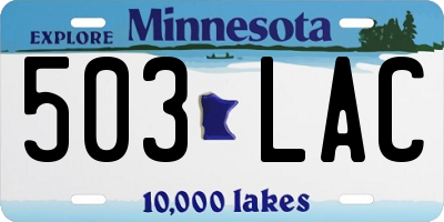 MN license plate 503LAC