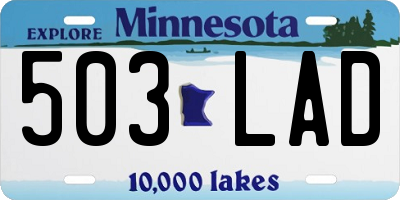 MN license plate 503LAD