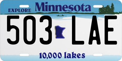 MN license plate 503LAE