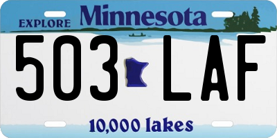 MN license plate 503LAF