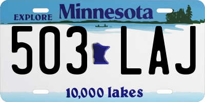 MN license plate 503LAJ