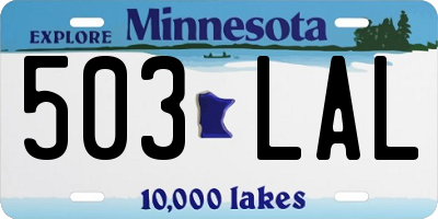 MN license plate 503LAL