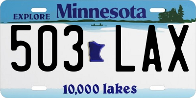 MN license plate 503LAX
