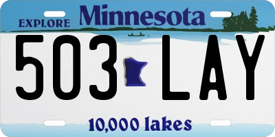 MN license plate 503LAY