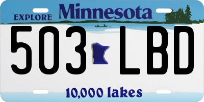 MN license plate 503LBD