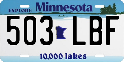 MN license plate 503LBF