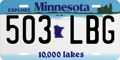 MN license plate 503LBG