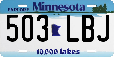 MN license plate 503LBJ