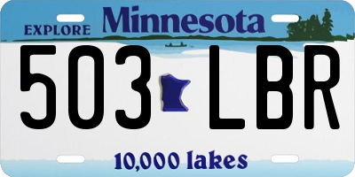 MN license plate 503LBR