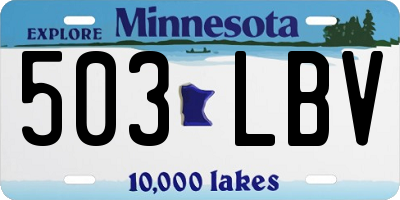 MN license plate 503LBV
