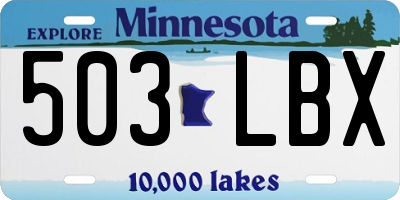 MN license plate 503LBX