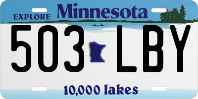 MN license plate 503LBY