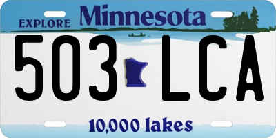 MN license plate 503LCA