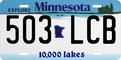 MN license plate 503LCB