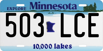 MN license plate 503LCE