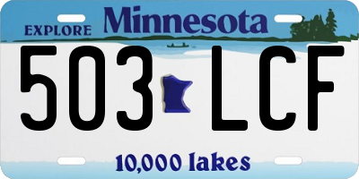 MN license plate 503LCF