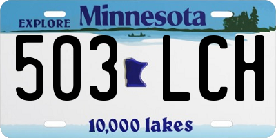 MN license plate 503LCH