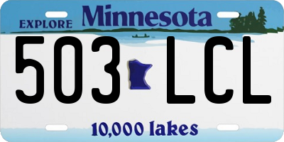 MN license plate 503LCL