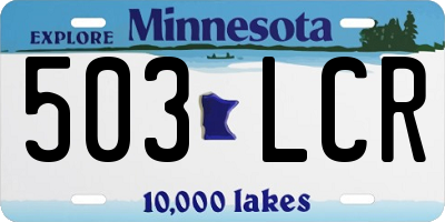 MN license plate 503LCR