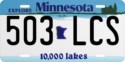 MN license plate 503LCS