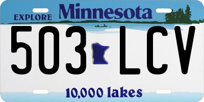 MN license plate 503LCV