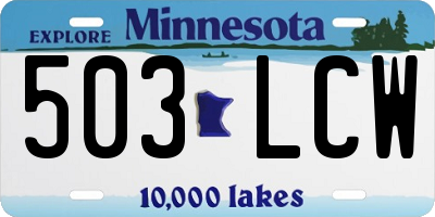 MN license plate 503LCW