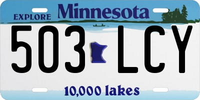 MN license plate 503LCY