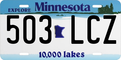 MN license plate 503LCZ